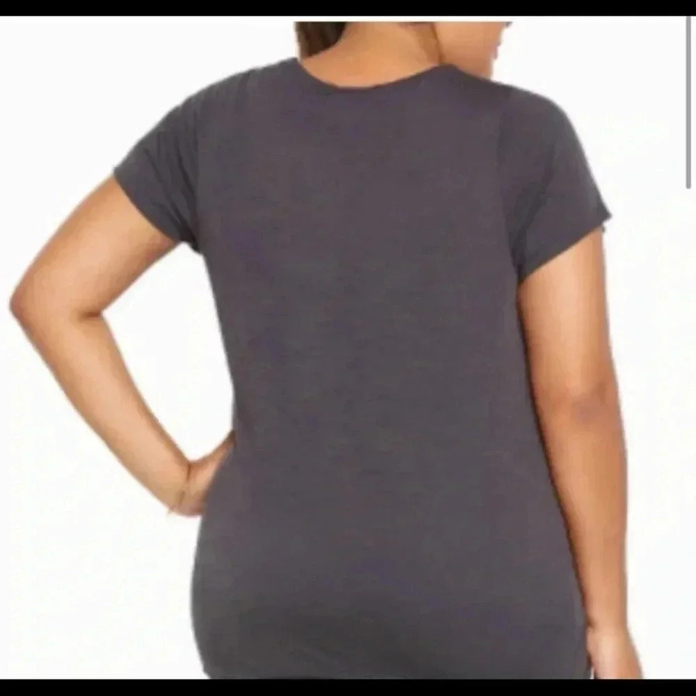 Torrid Perforated Faux Suede Gray Tee Shirt 0 - Picture 3 of 6